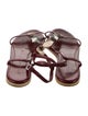 Burberry Abstract Check Leather T-Strap Sandals