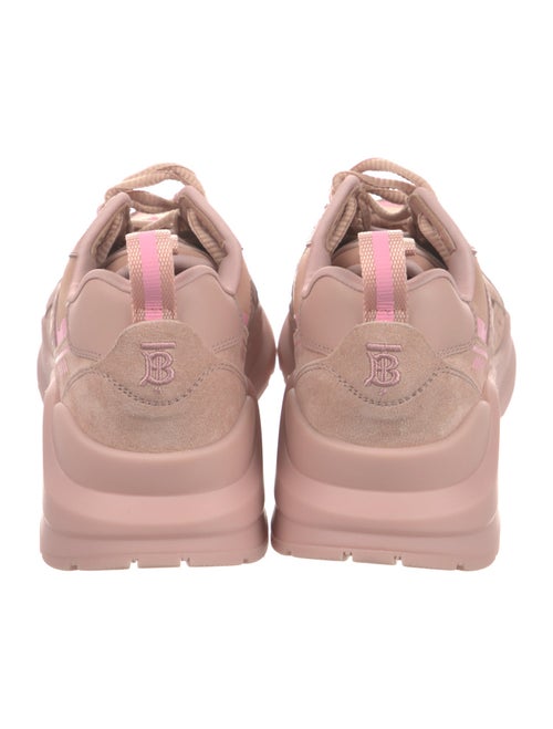 Burberry Suede Colorblock Pattern Chunky Sneakers