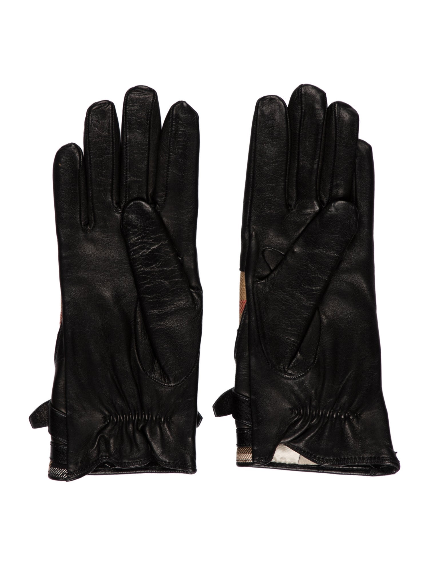 Burberry Leather Canvas Gloves