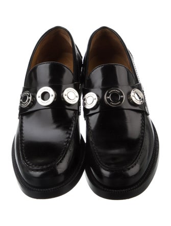 Burberry Patent Leather Studded Accents Loafers