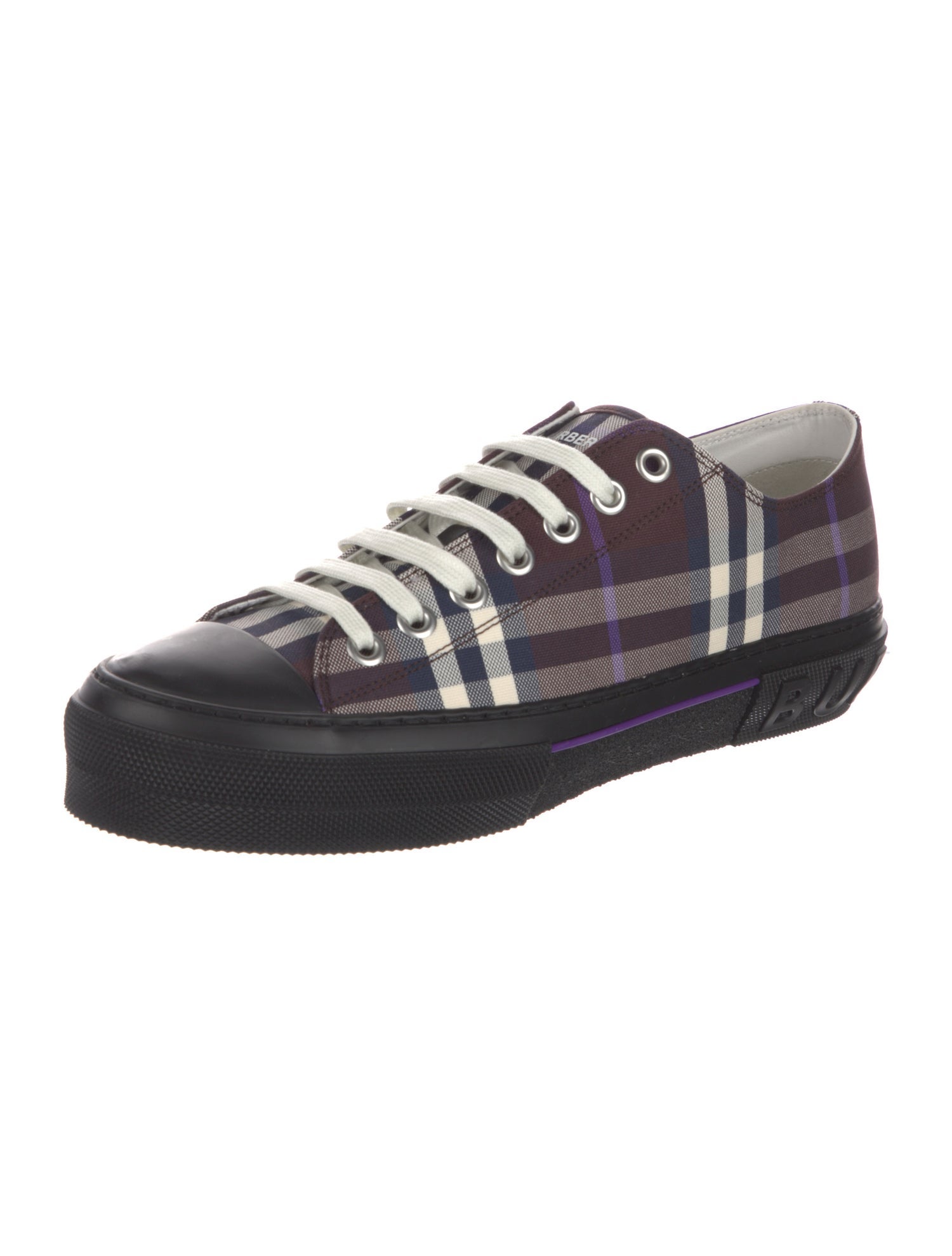 Burberry Canvas Plaid Print Sneakers