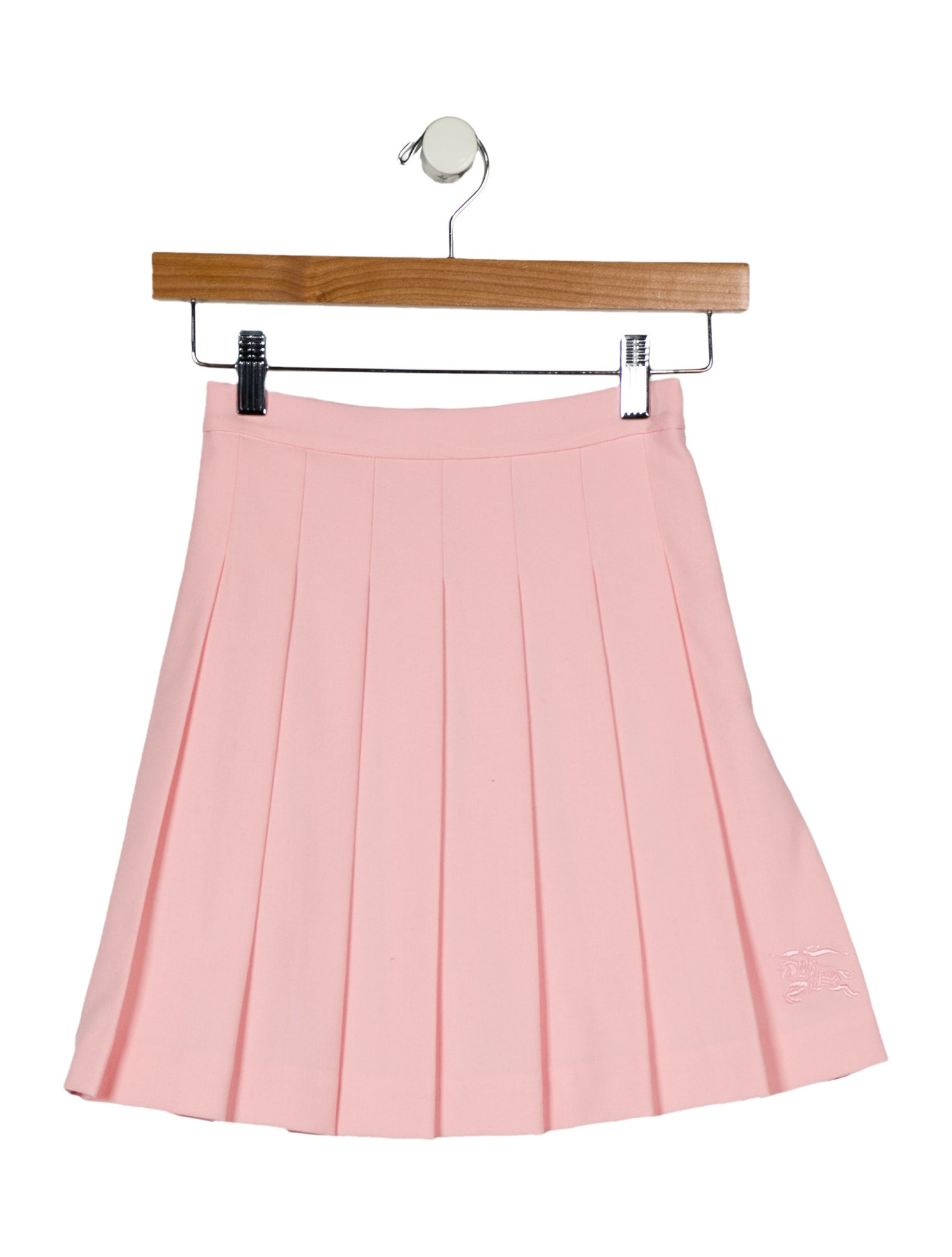 Burberry Girls' Embroidered Logo Pleated Knee-Length Skirt