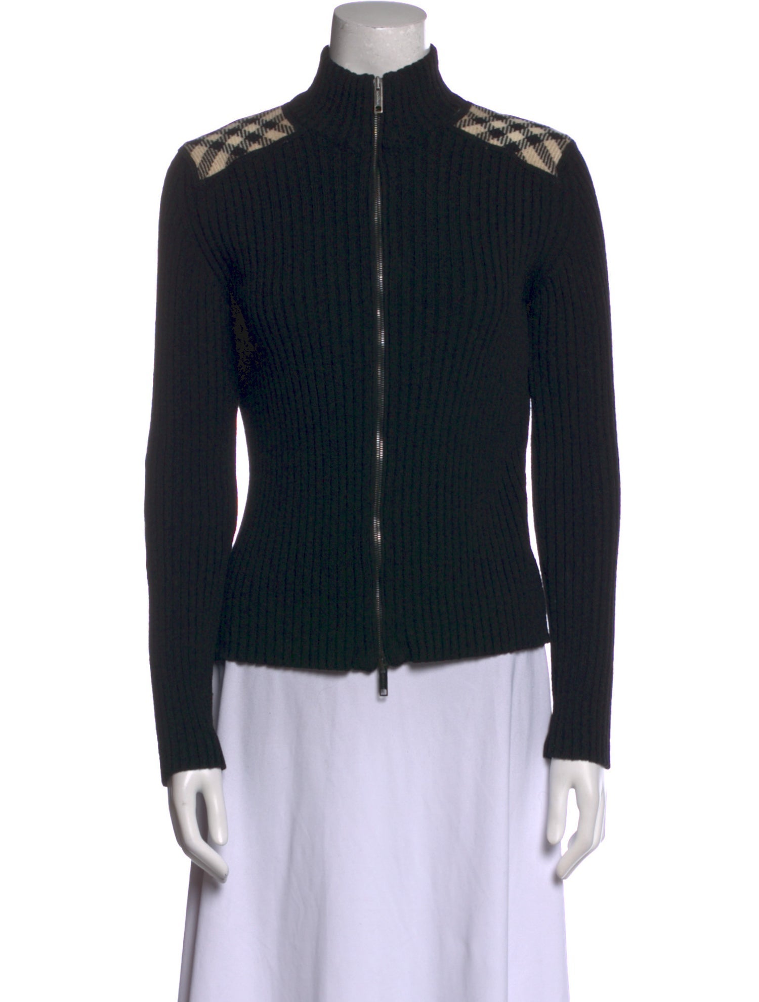 Burberry Merino Wool Mock Neck Sweater