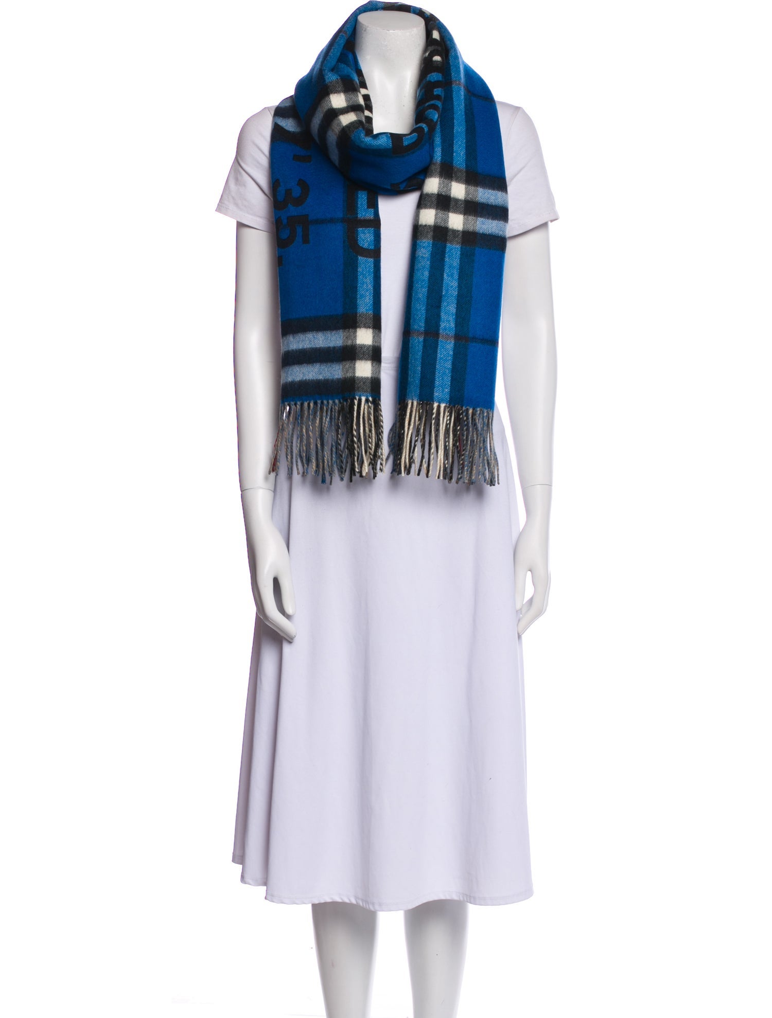 Burberry Cashmere House Check Pattern Scarf