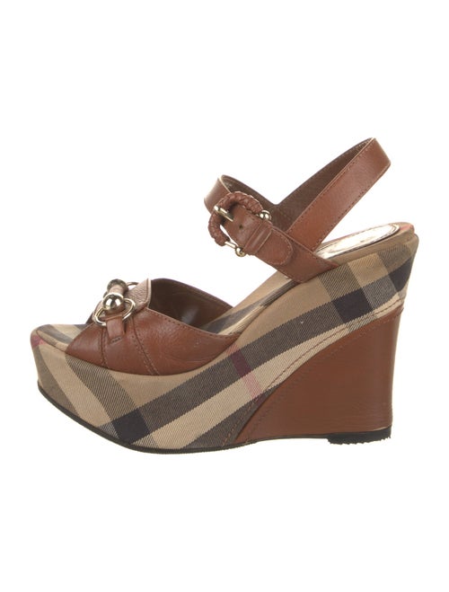 Burberry Nova Check Pattern Leather Sandals