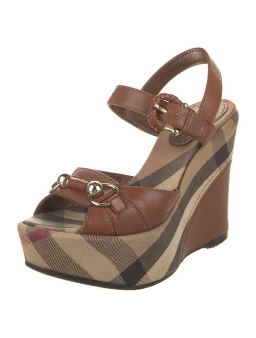 Burberry Nova Check Pattern Leather Sandals