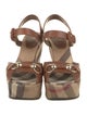 Burberry Nova Check Pattern Leather Sandals