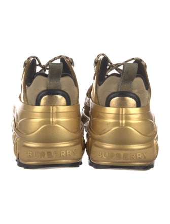 Burberry Leather Printed Athletic Sneakers