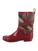 Burberry Nova Check Pattern Rubber Rain Boots