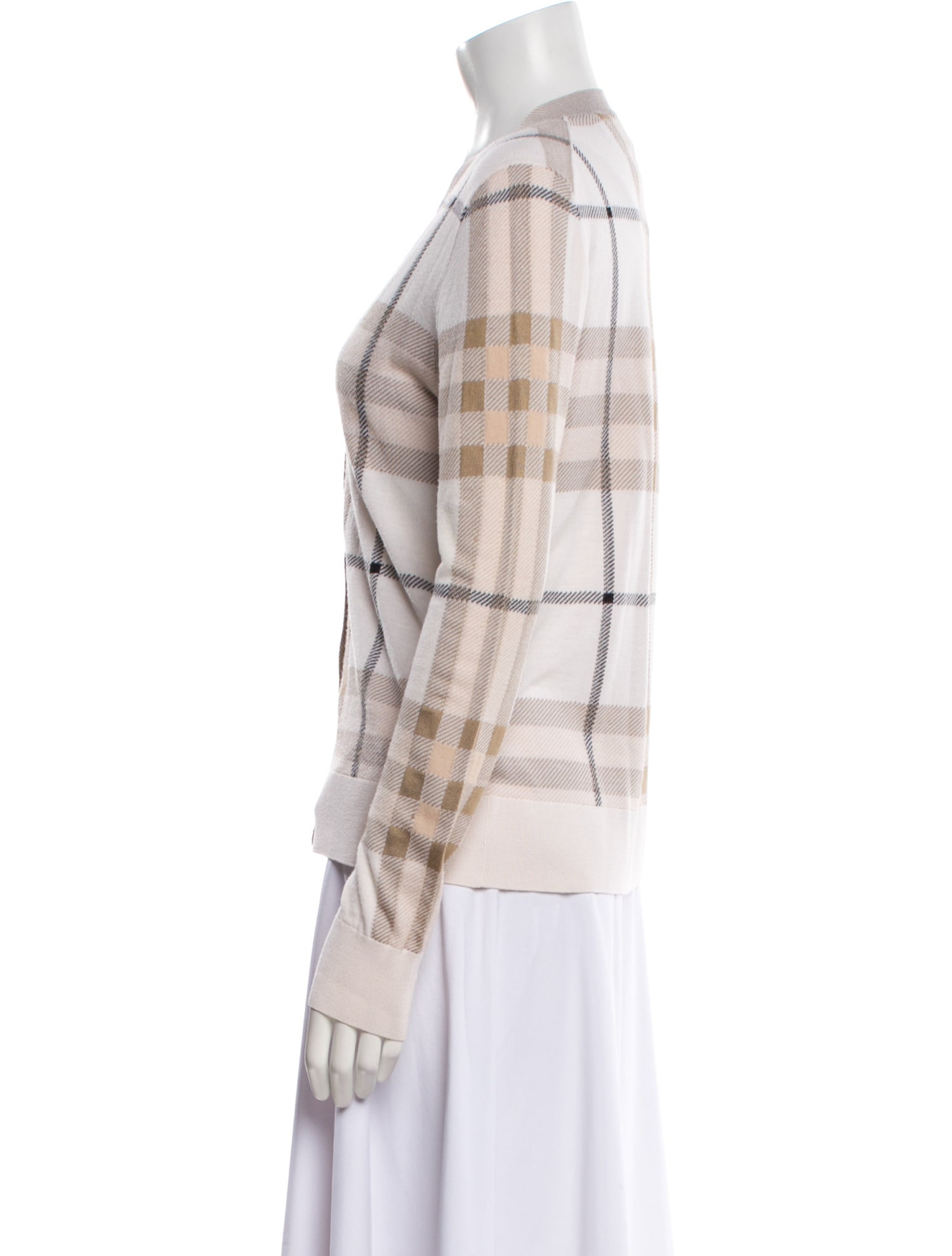 Burberry Wool Plaid Print Sweater