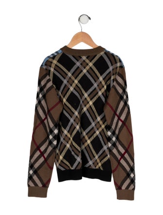 Burberry Check Print Crewneck Sweater