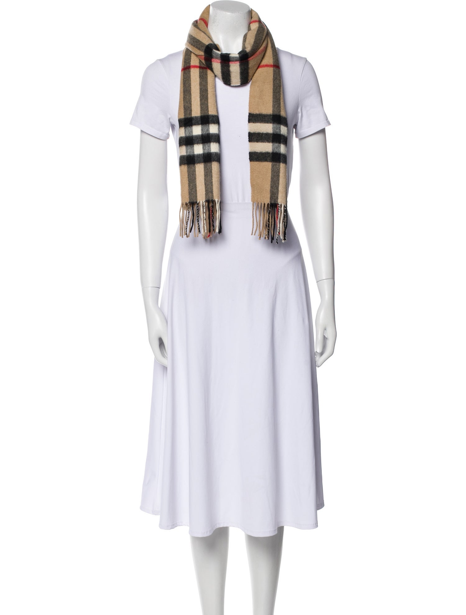 Burberry Cashmere Nova Check Pattern Scarf