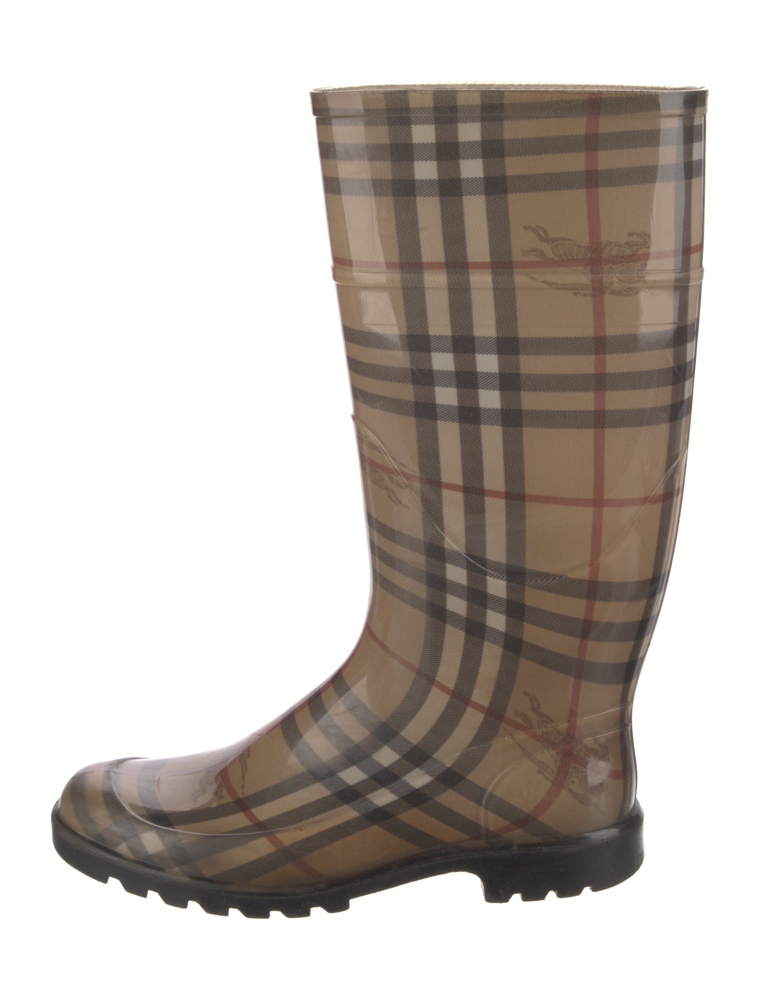 Burberry Haymarket Check Pattern Rubber Rain Boots