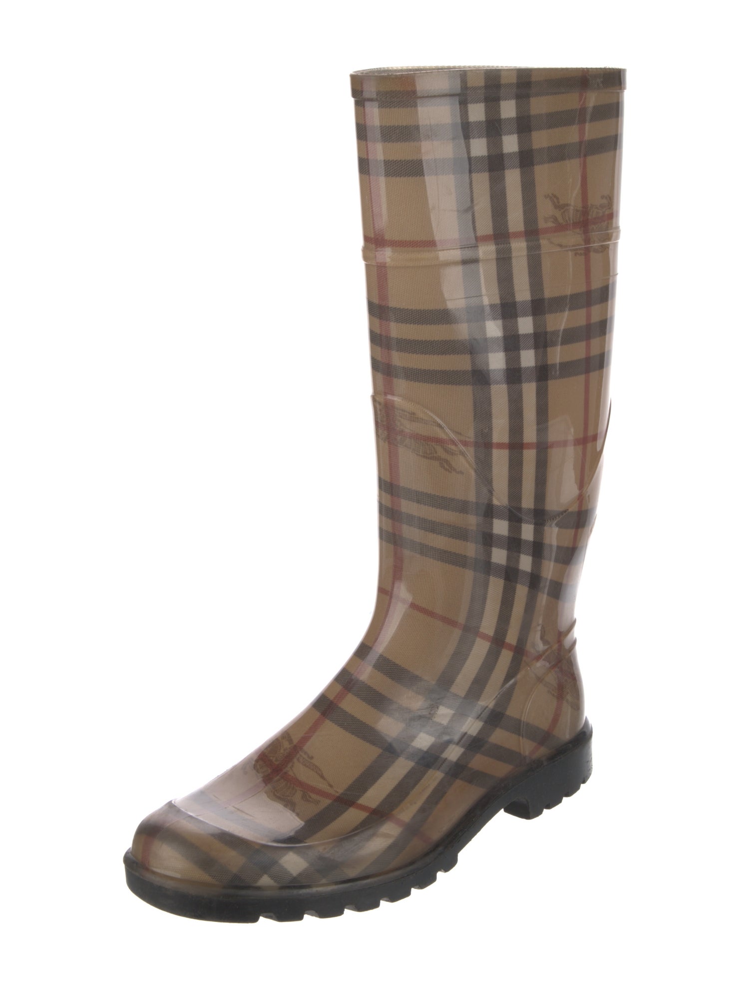 Burberry Haymarket Check Pattern Rubber Rain Boots