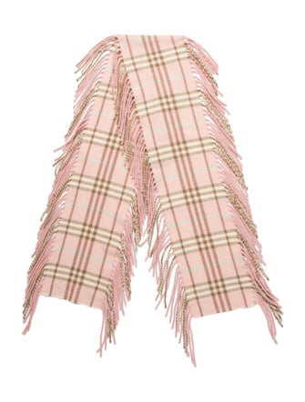 Burberry Cashmere House Check Pattern Scarf