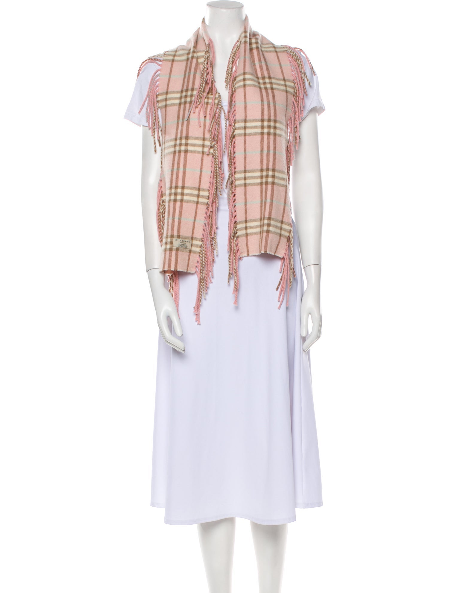 Burberry Cashmere House Check Pattern Scarf