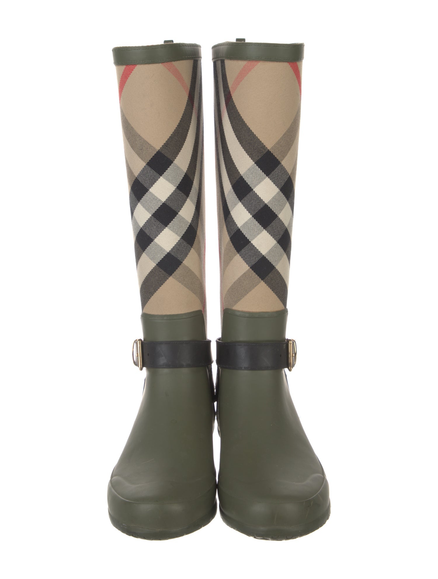 Burberry House Check Pattern Canvas Rain Boots