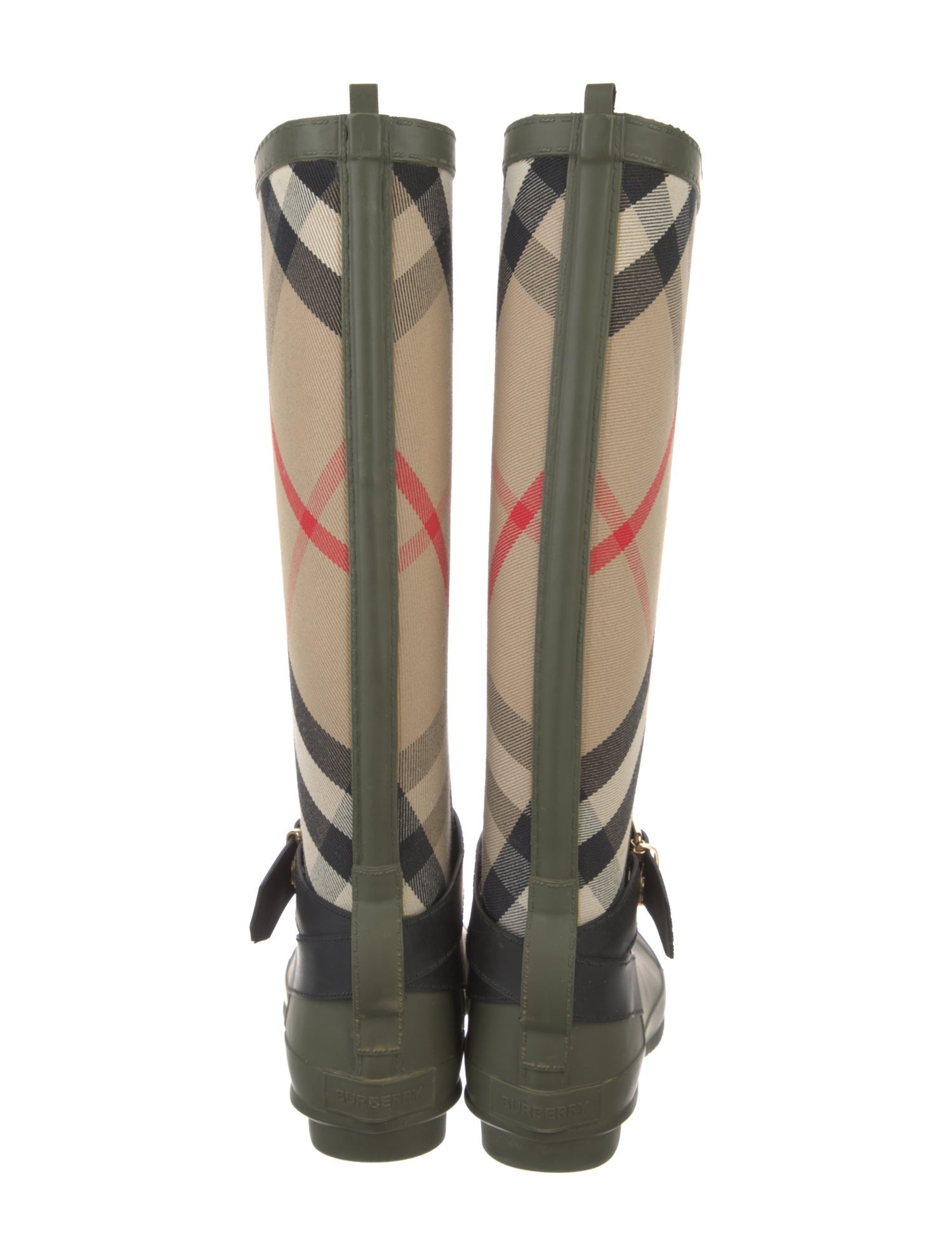 Burberry House Check Pattern Canvas Rain Boots