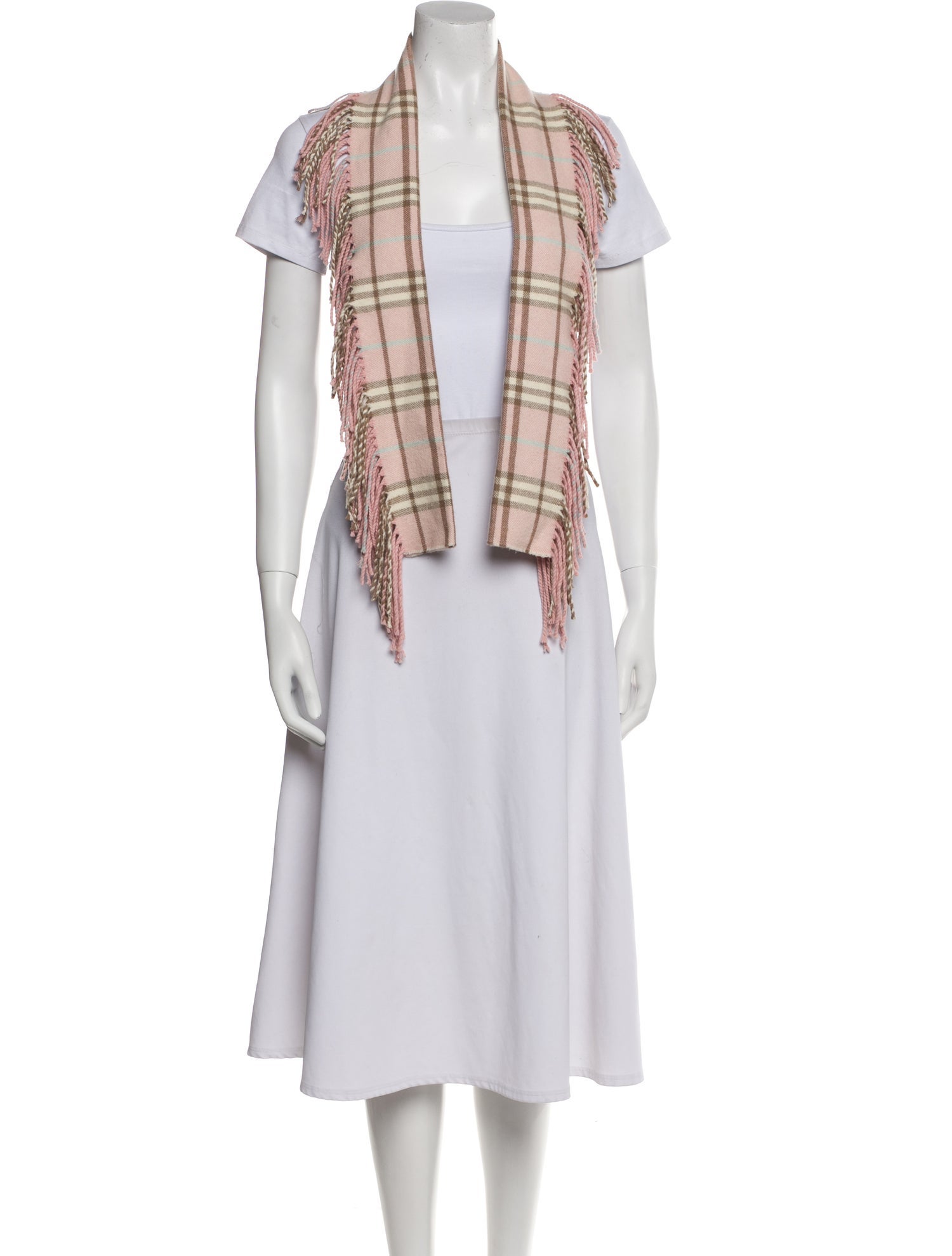 Burberry Cashmere Nova Check Pattern Scarf