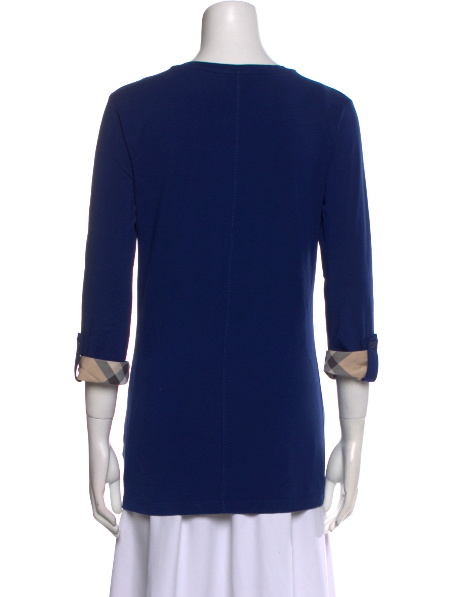 Burberry V-Neck Three-Quarter Sleeve Top