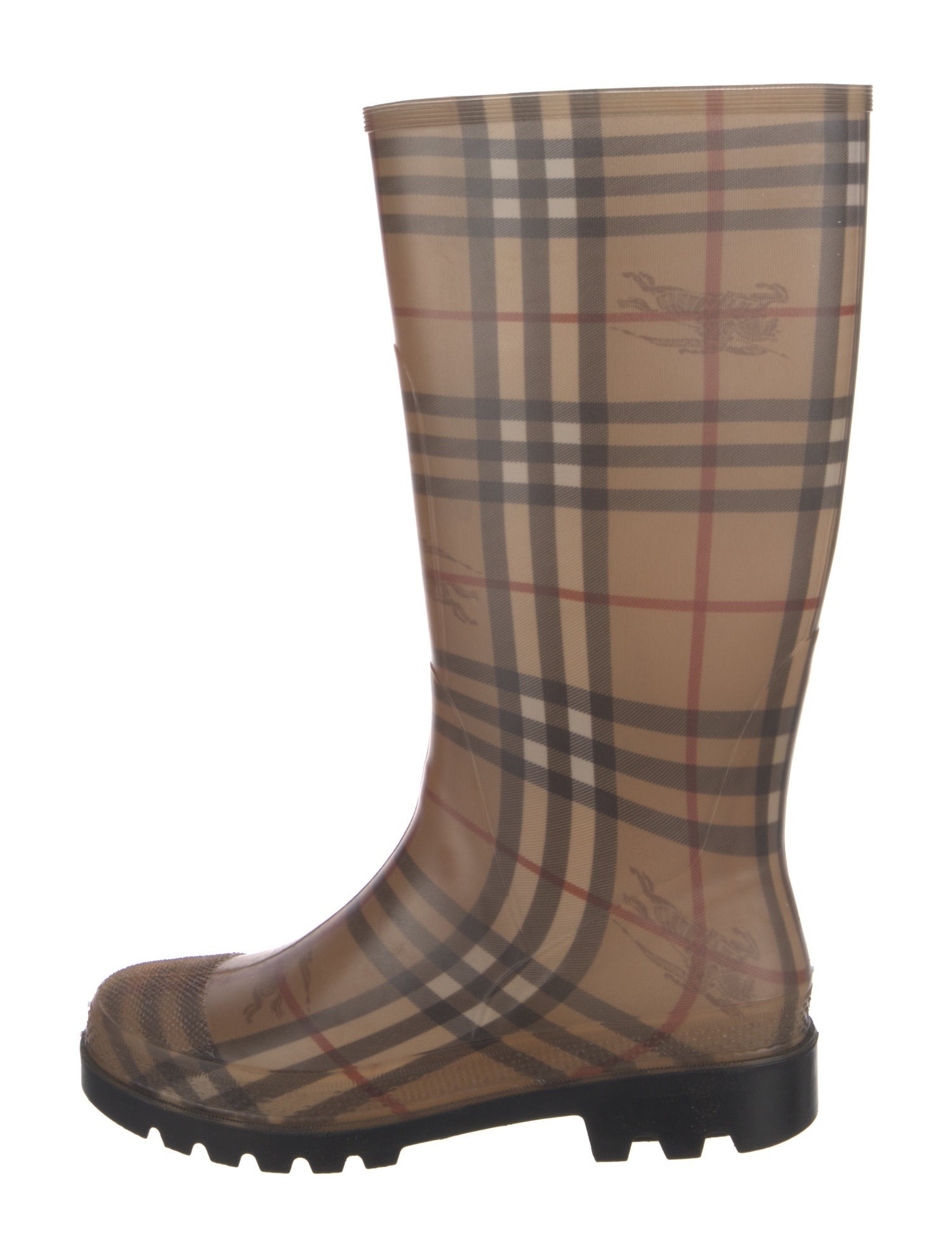 Burberry Horseferry Check Pattern Rubber Rain Boots