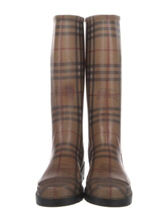 Burberry Horseferry Check Pattern Rubber Rain Boots