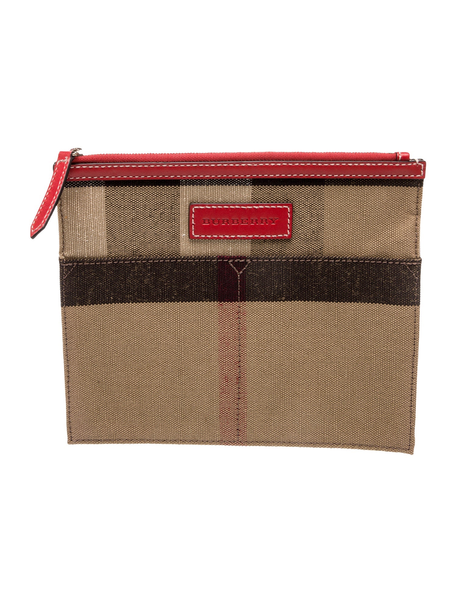 Burberry Canvas Canvas Zip Clutch