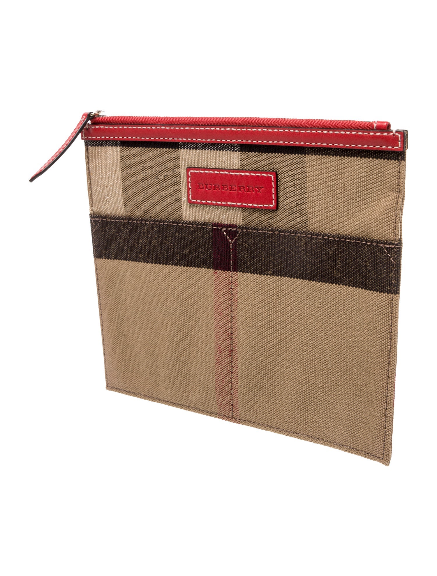 Burberry Canvas Canvas Zip Clutch