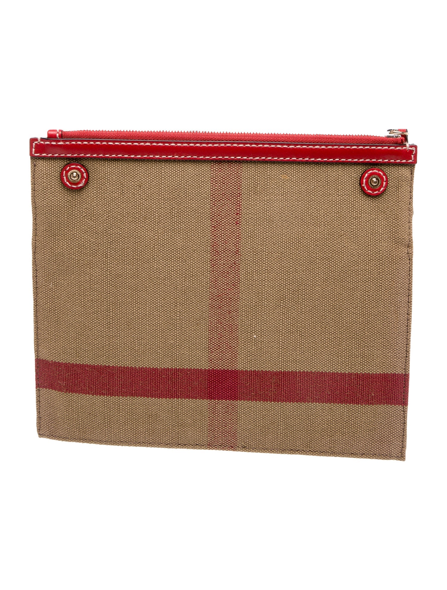 Burberry Canvas Canvas Zip Clutch