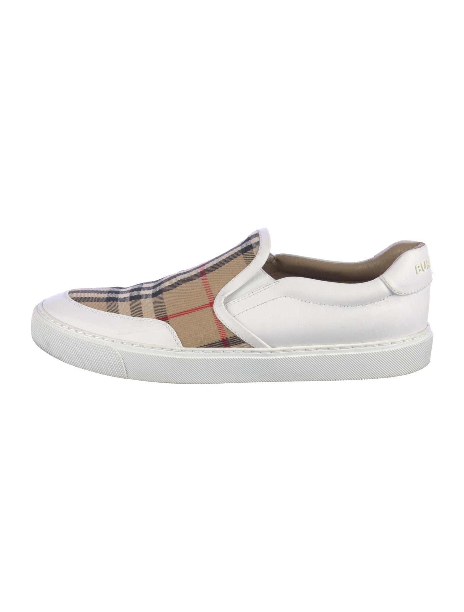 Burberry Nova Check Pattern Leather Sneakers