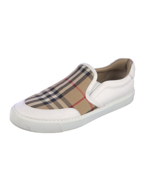 Burberry Nova Check Pattern Leather Sneakers