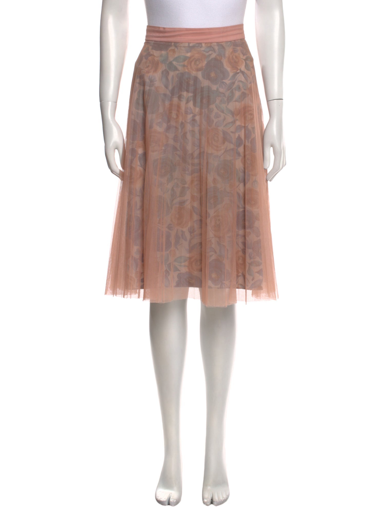 Burberry Floral Print Knee-Length Skirt