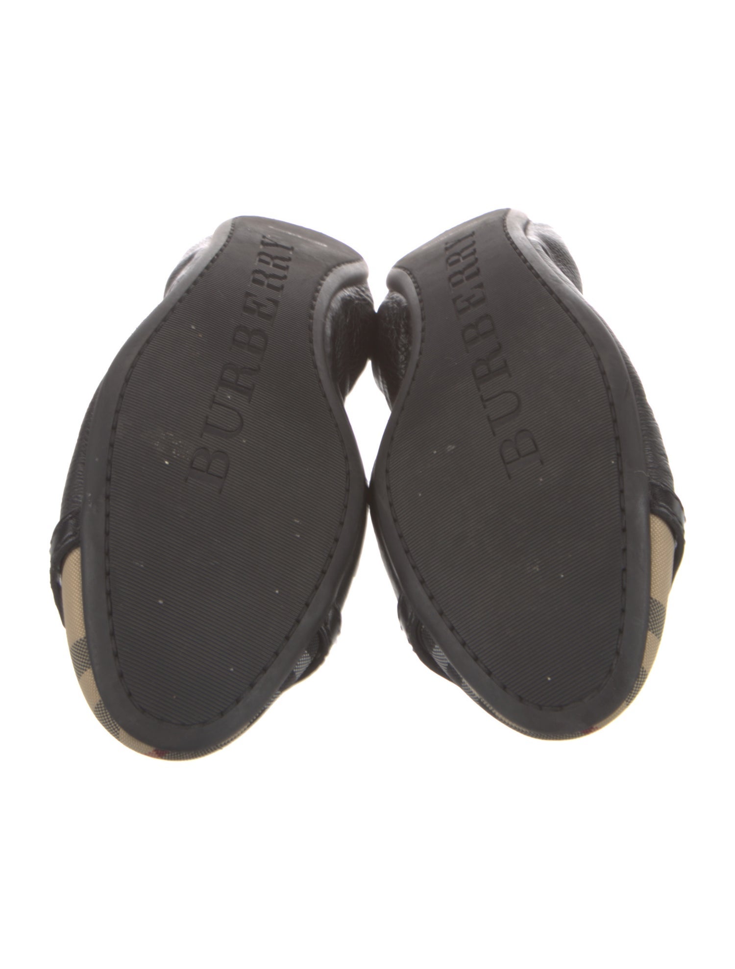 Burberry Nova Check Pattern Leather Ballet Flats