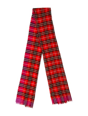Burberry Wool Nova Check Pattern Scarf