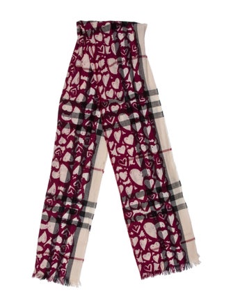 Burberry Wool Heart Check Scarf