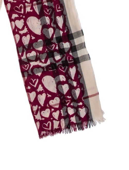Burberry Wool Heart Check Scarf