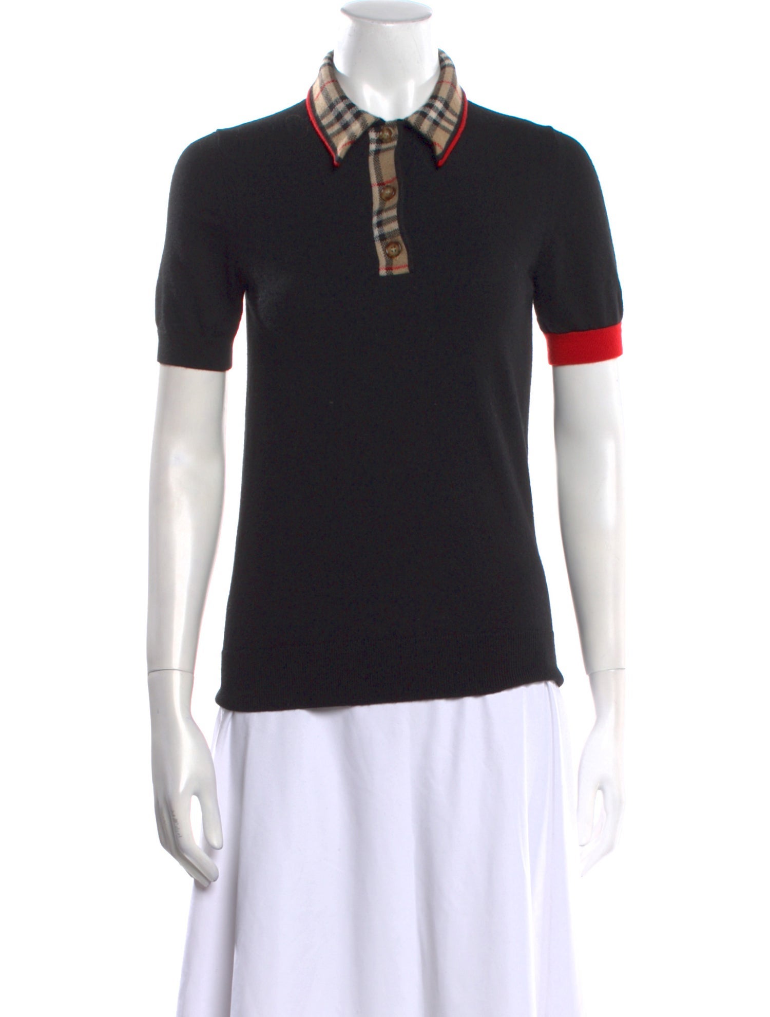 Burberry Merino Wool Short Sleeve Polo