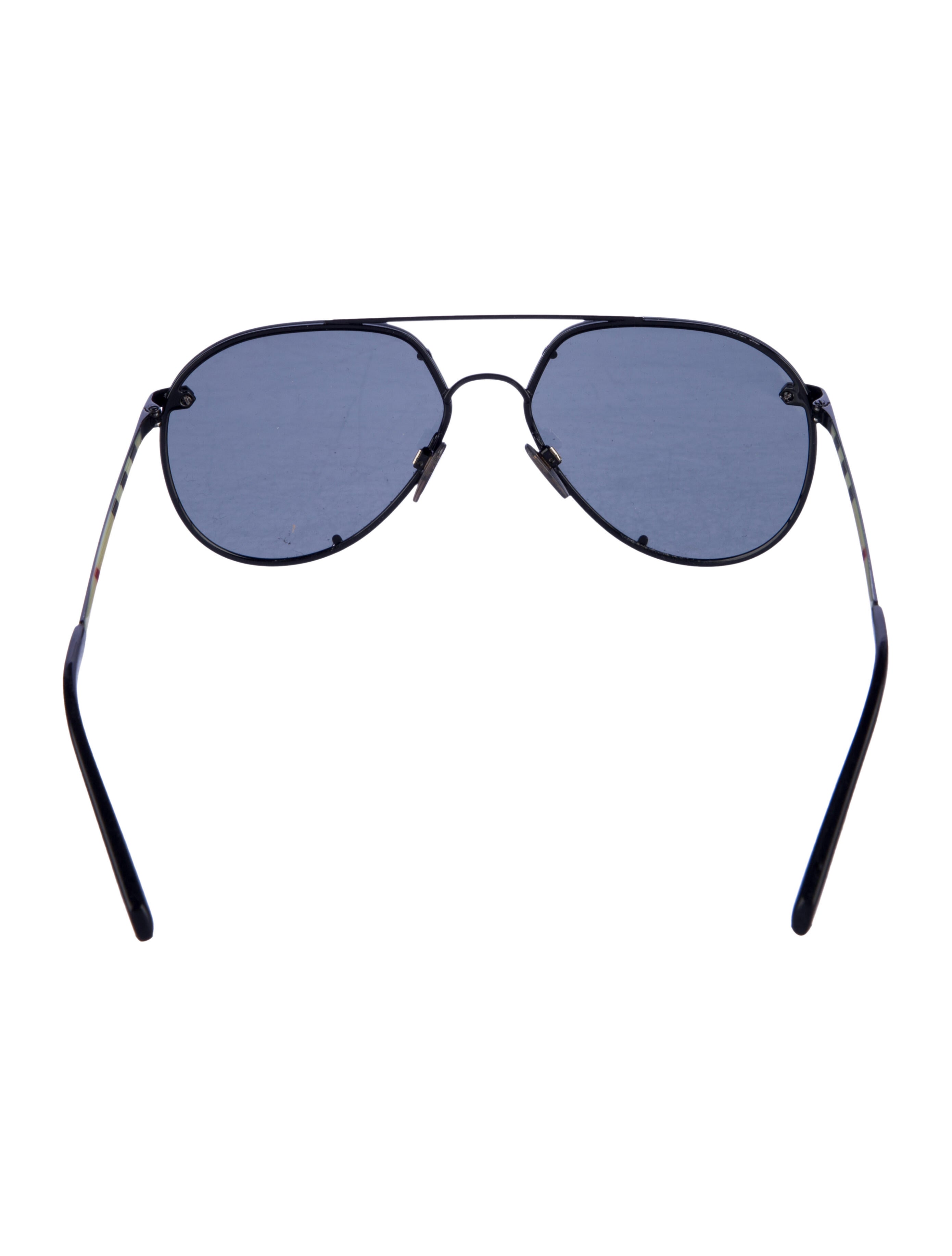 Burberry Nova Check Pattern Aviator Sunglasses