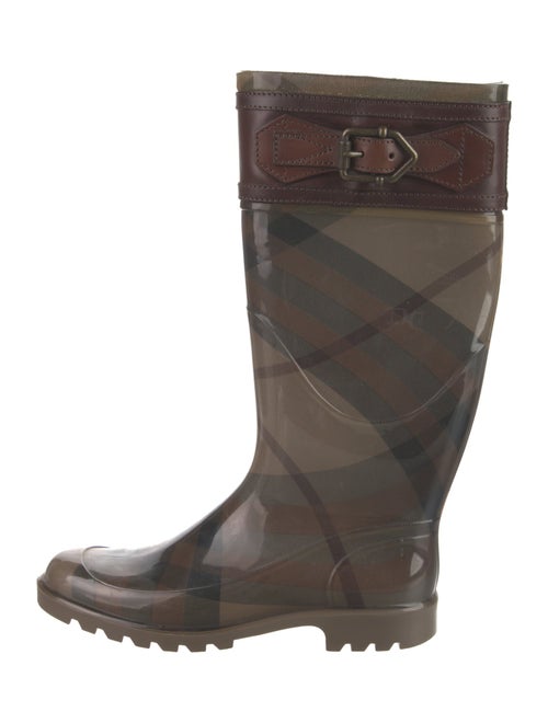 Burberry Rubber Plaid Print Rain Boots