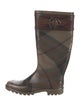 Burberry Rubber Plaid Print Rain Boots