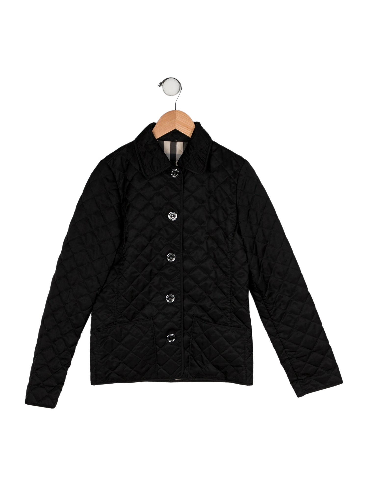 Burberry Girls' Solid Quilted Jacket