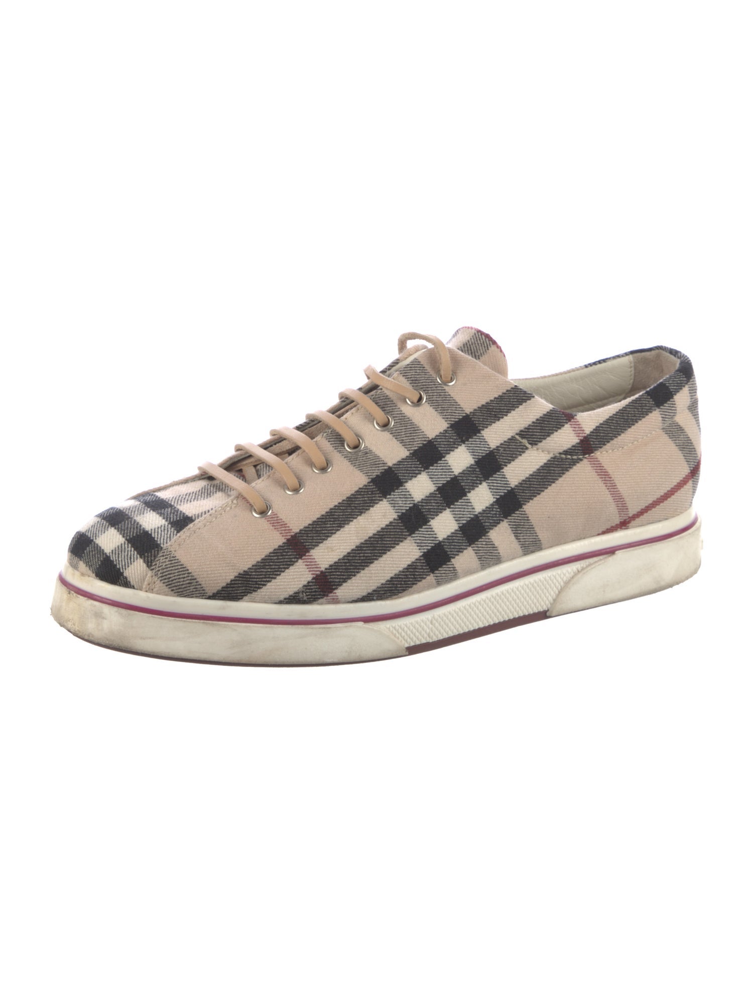 Burberry Nova Check Pattern Canvas Sneakers