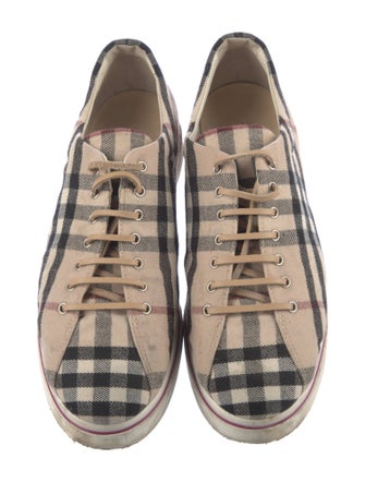 Burberry Nova Check Pattern Canvas Sneakers