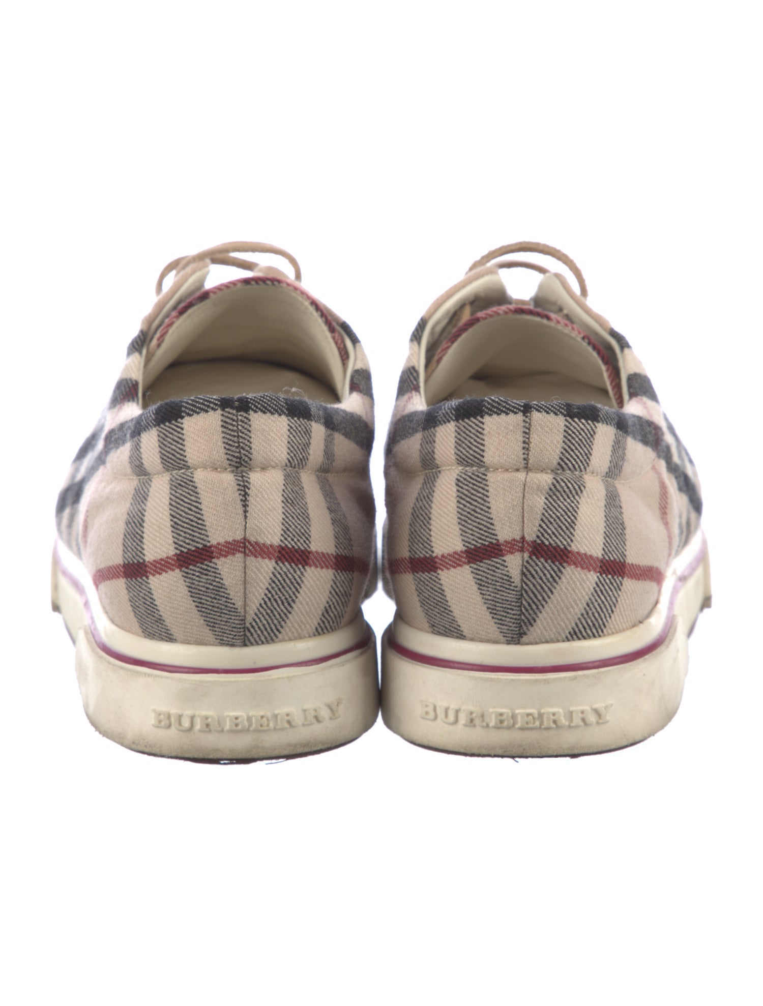 Burberry Nova Check Pattern Canvas Sneakers