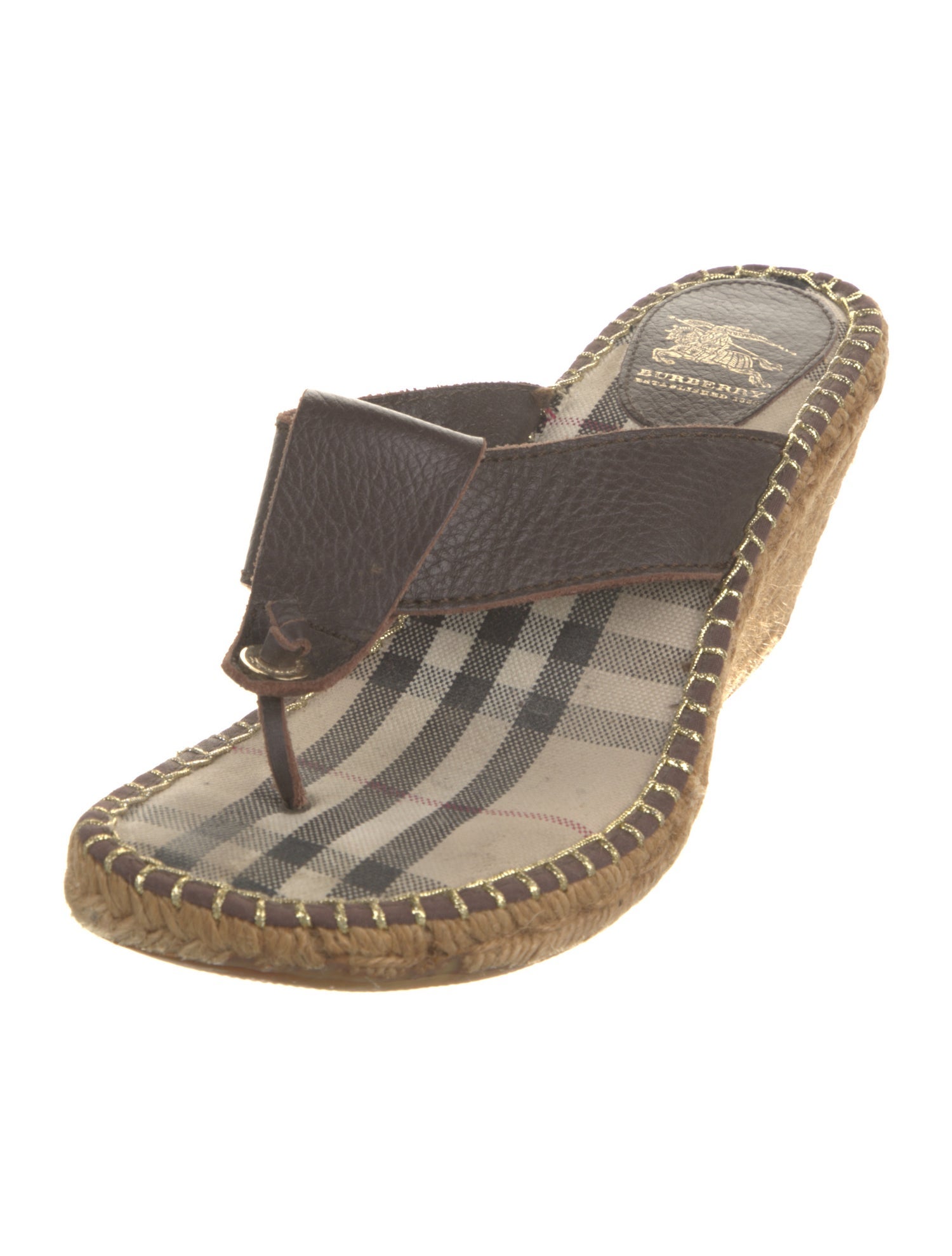 Burberry Nova Check Pattern Leather Espadrilles
