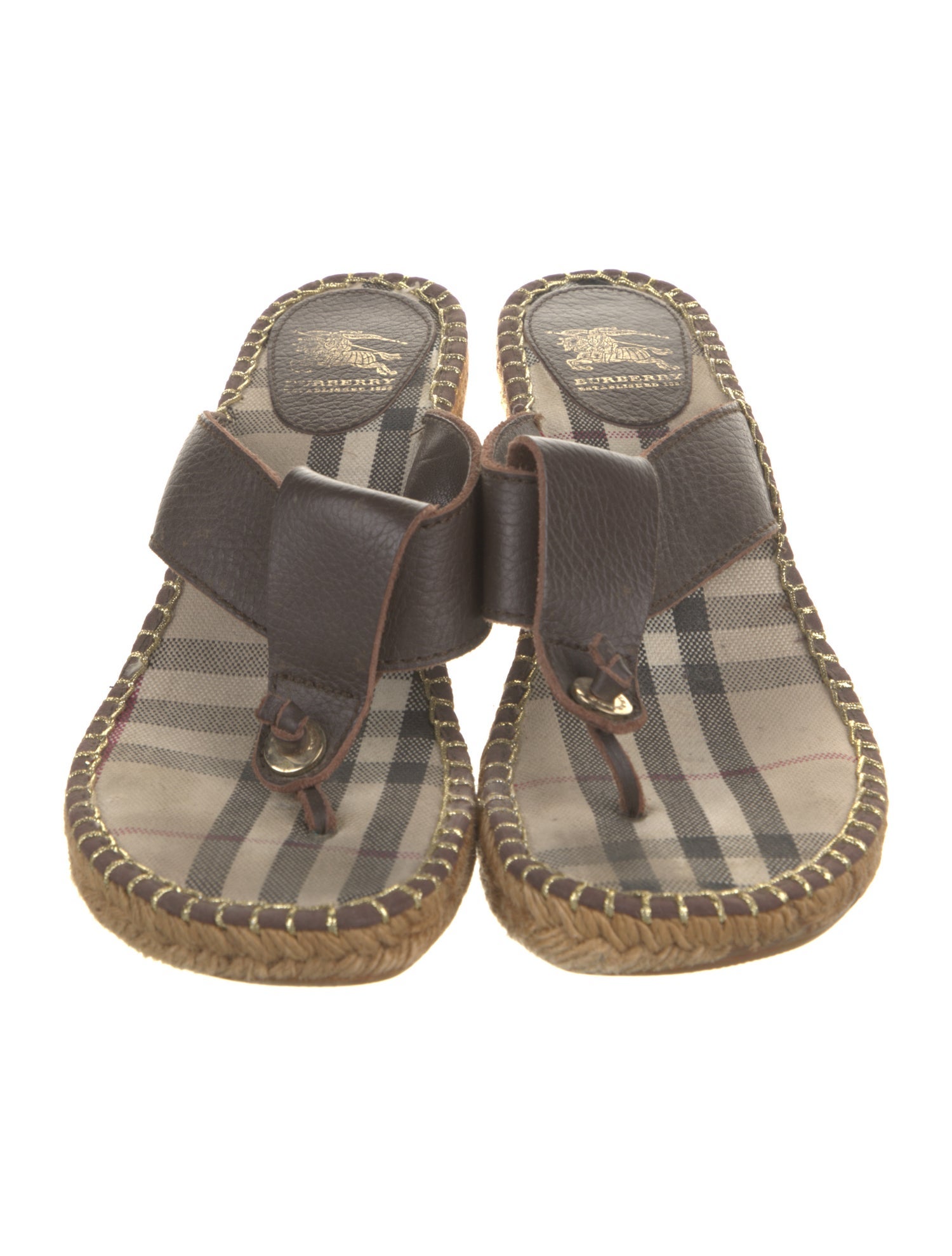 Burberry Nova Check Pattern Leather Espadrilles