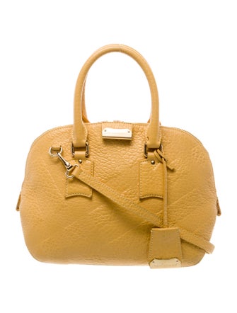 Burberry Leather Calf Grain Leather Handle Bag