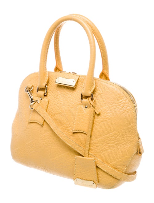 Burberry Leather Calf Grain Leather Handle Bag