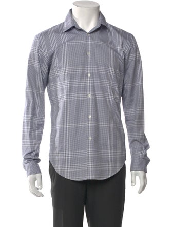 Burberry Smoked Check Pattern Long Sleeve Dress Shirt
