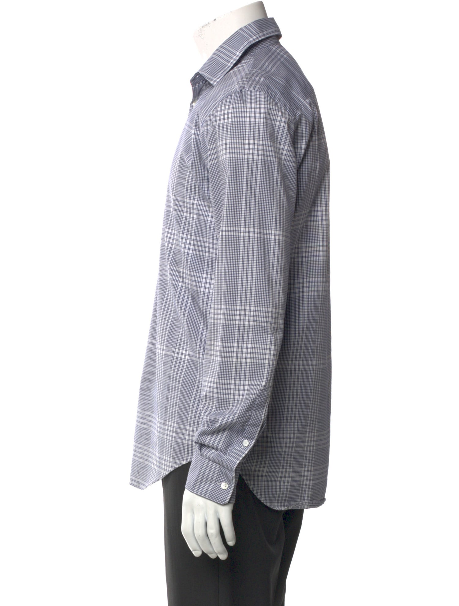 Burberry Smoked Check Pattern Long Sleeve Dress Shirt
